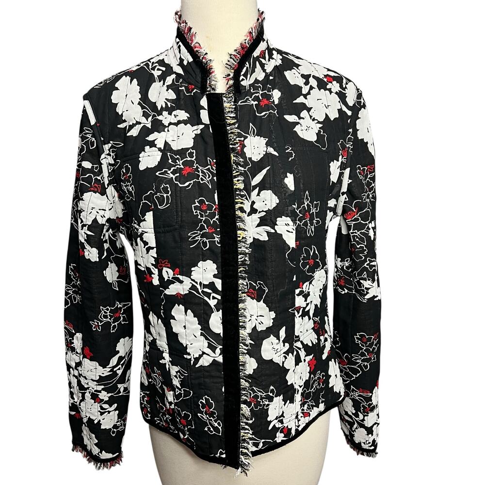 Bay Studio Reversible Blazer Jacket Womens 10 Tweed Floral Versatile‎ Workwear